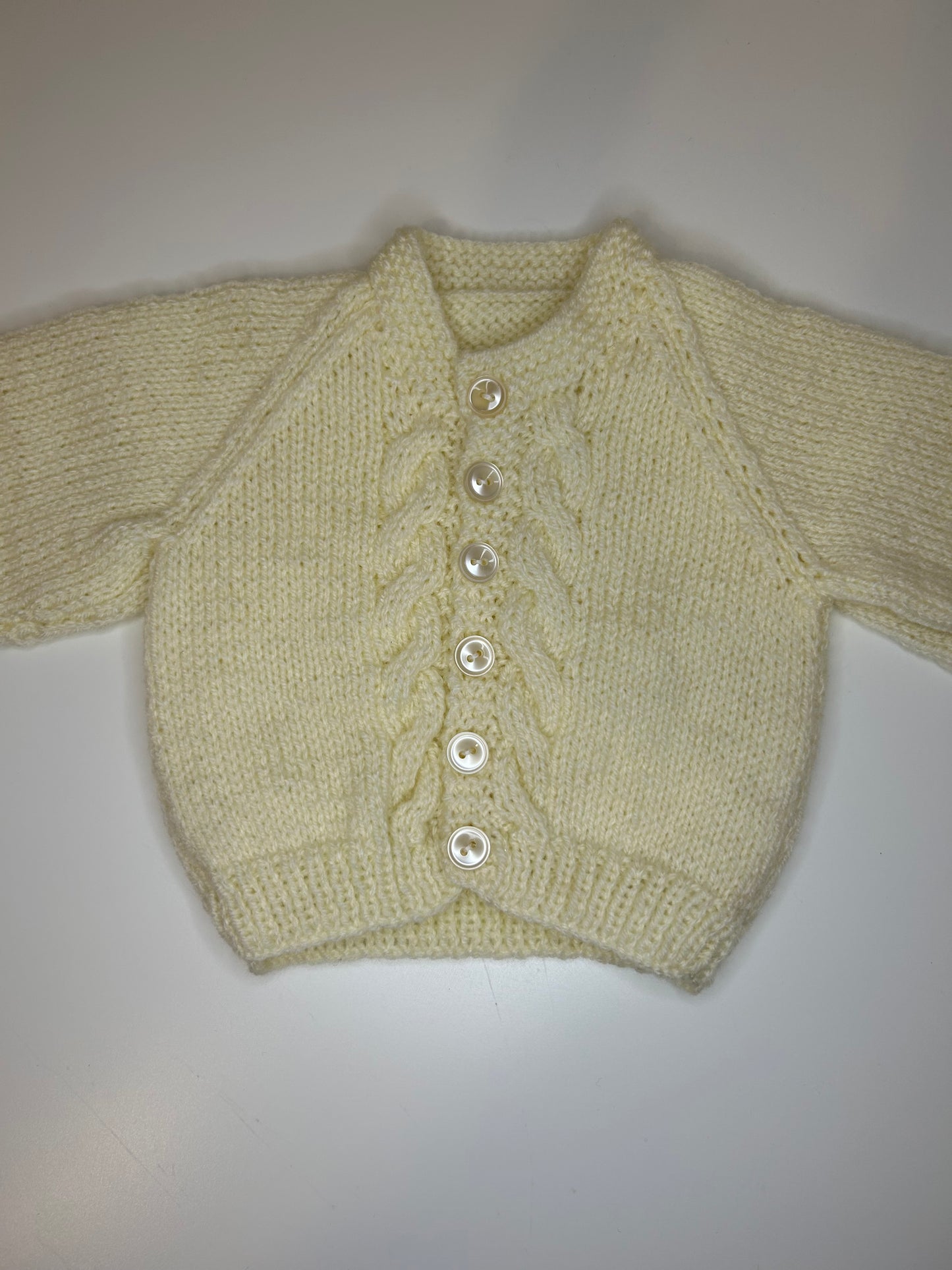 0-3 Months Personalised Hand Knitted Cardigan