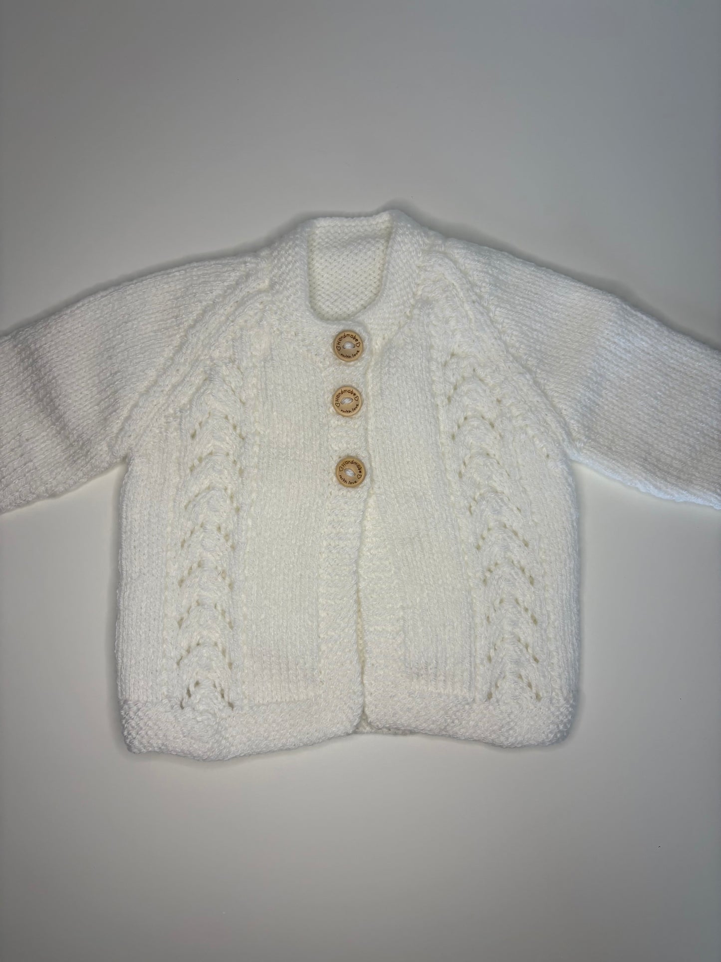 0-3 Months Personalised Hand Knitted Cardigan