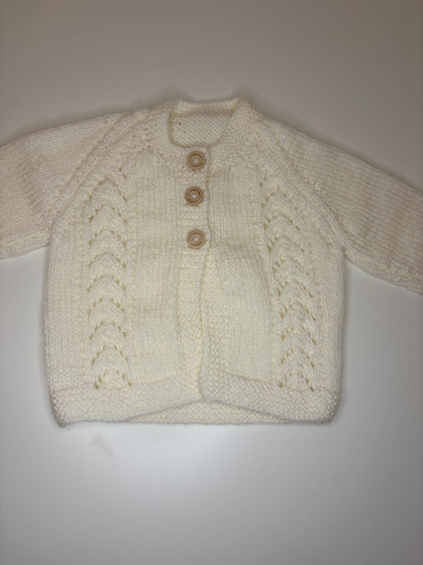 0-3 Months Personalised Hand Knitted Cardigan