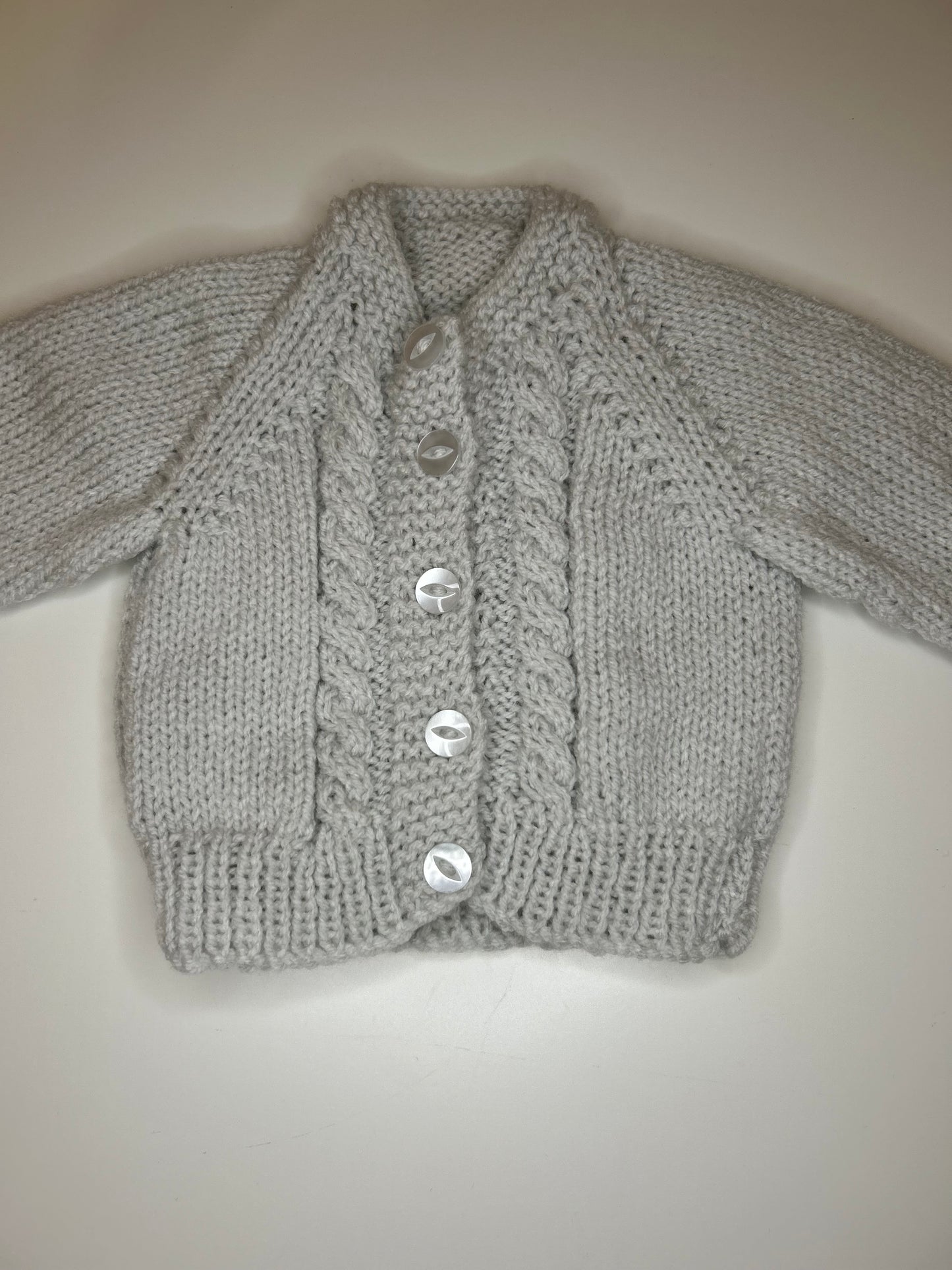 0-3 Months Personalised Hand Knitted Cardigan