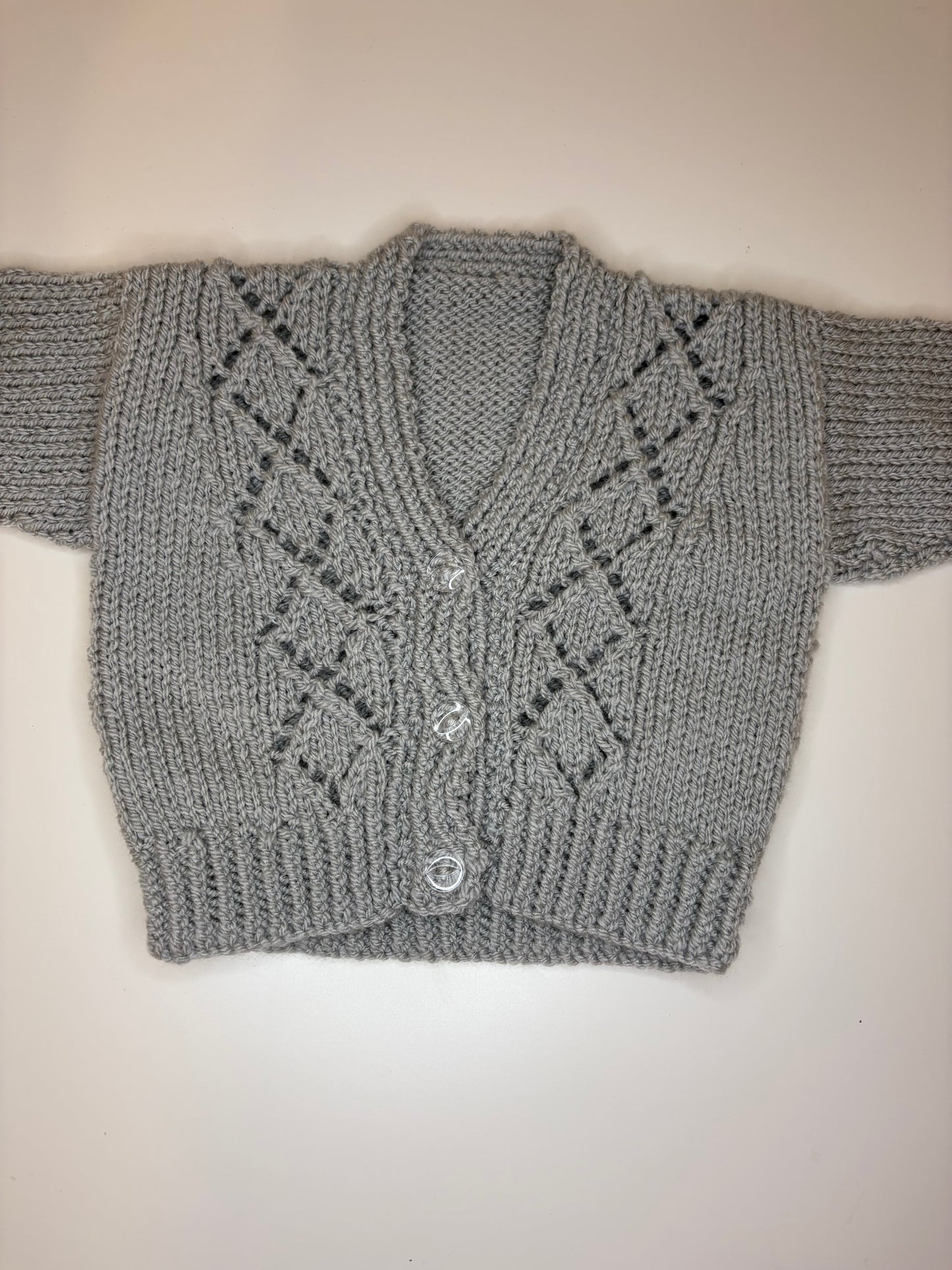 0-3 Months Personalised Hand Knitted Cardigan