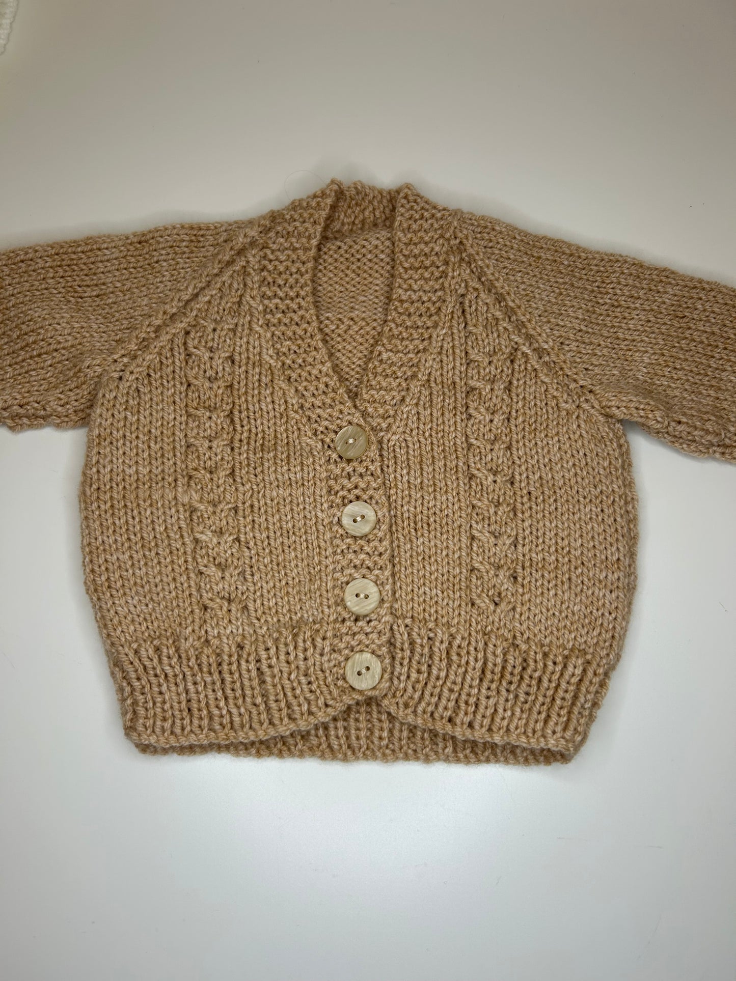 0-3 Months Personalised Hand Knitted Cardigan