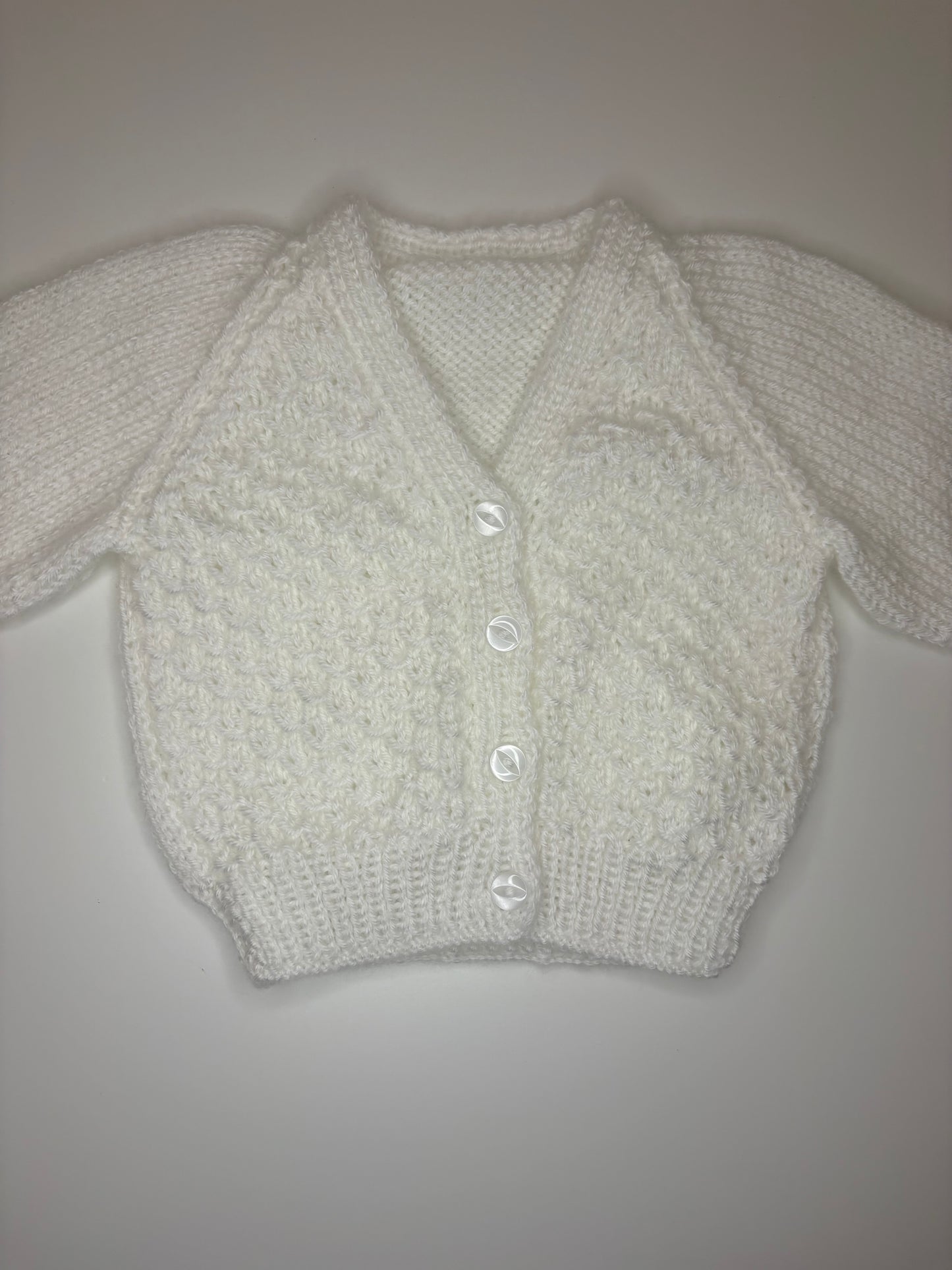 0-3 Months Personalised Hand Knitted Cardigan