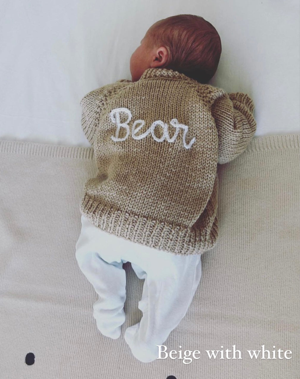 Newborn Personalised Hand Knitted Cardigan