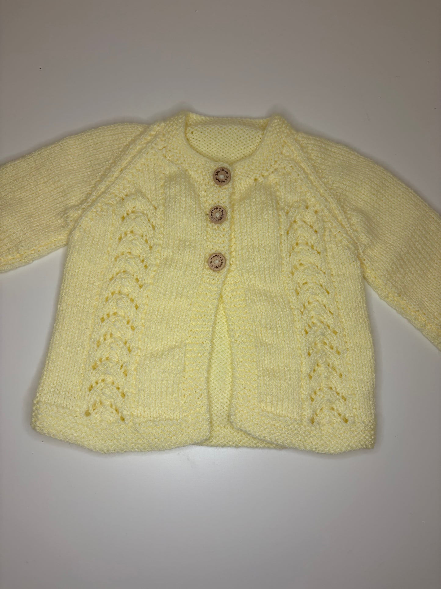 3- 6 Months Personalised Hand Knitted Cardigan