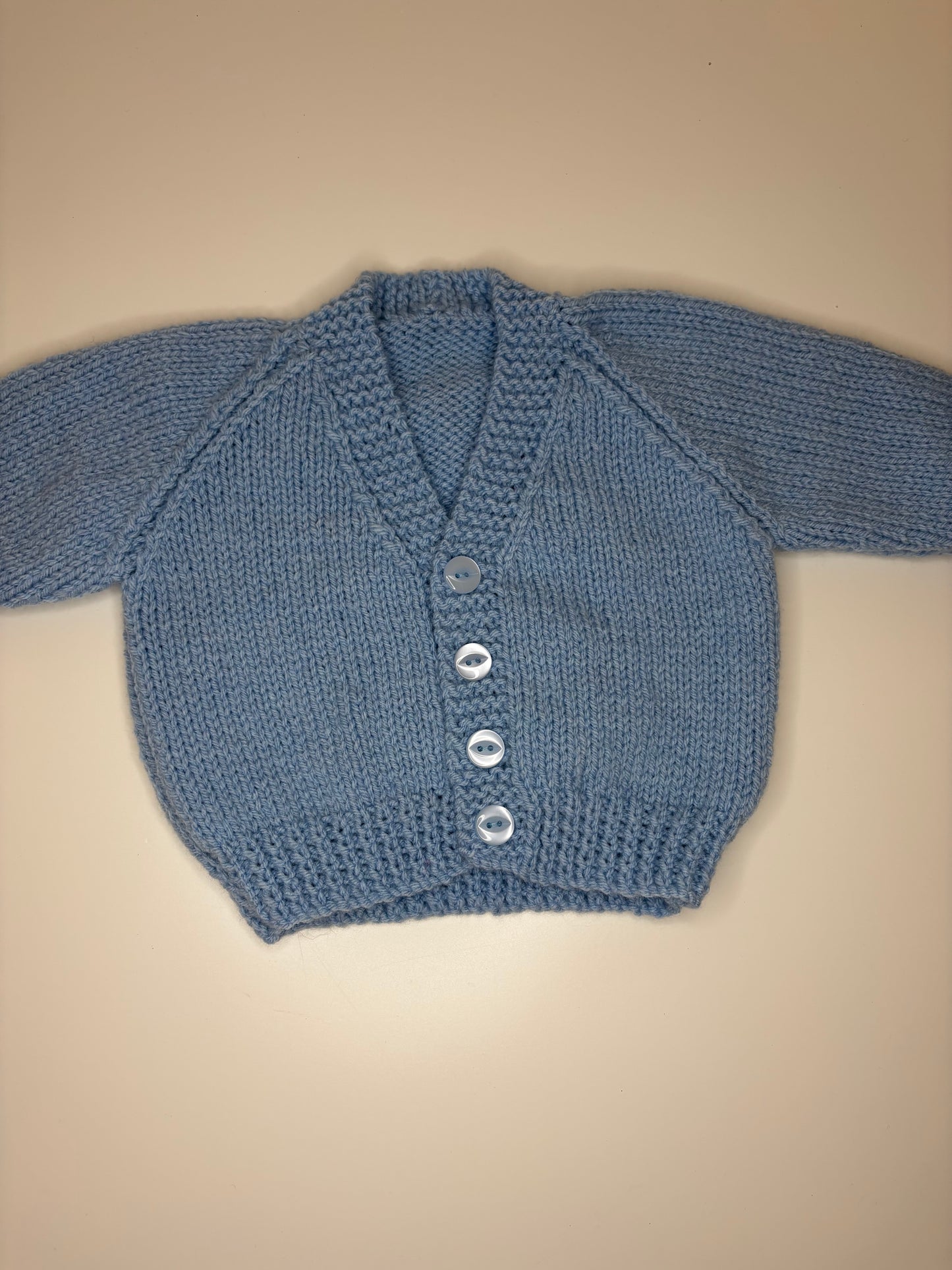 0-3 Months Personalised Hand Knitted Cardigan