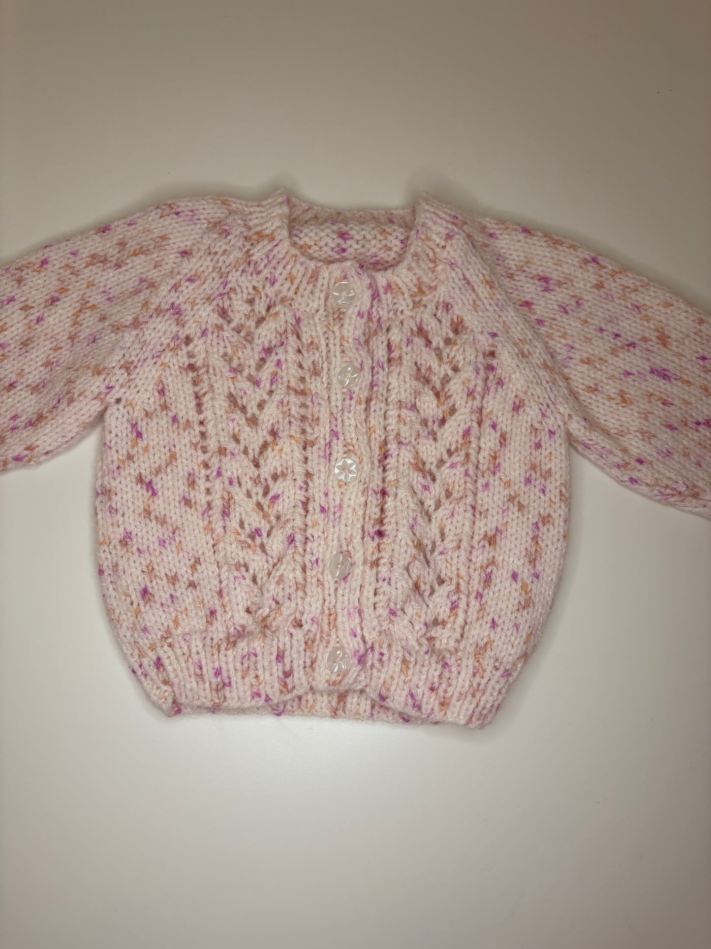 0-3 Months Personalised Hand Knitted Cardigan