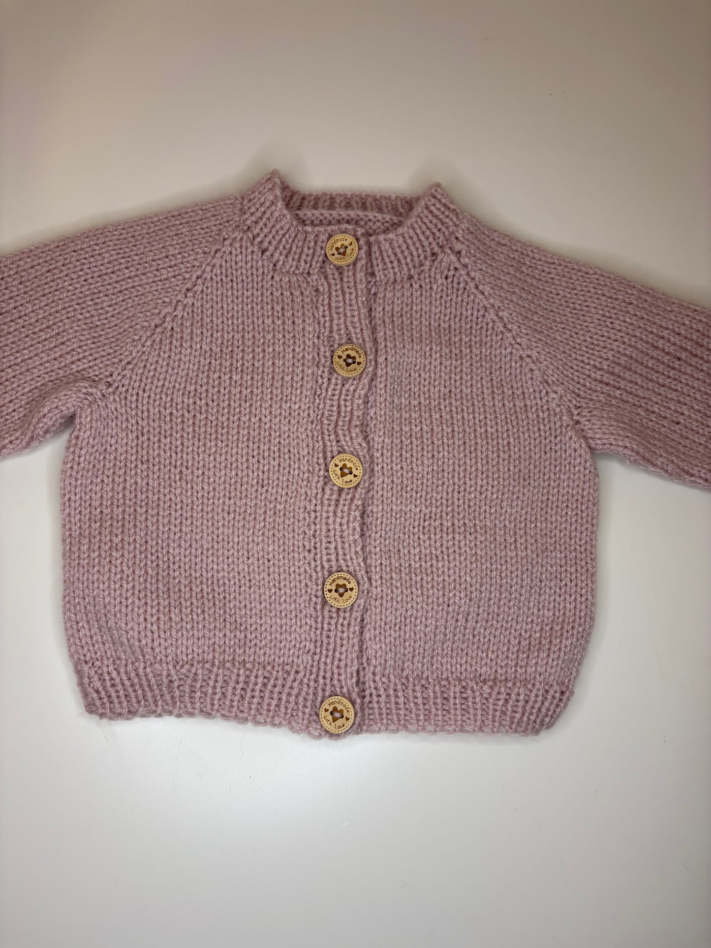 0-3 Months Personalised Hand Knitted Cardigan