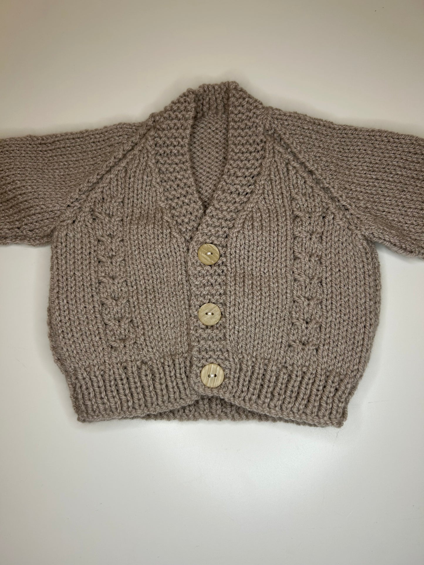 0-3 Months Personalised Hand Knitted Cardigan