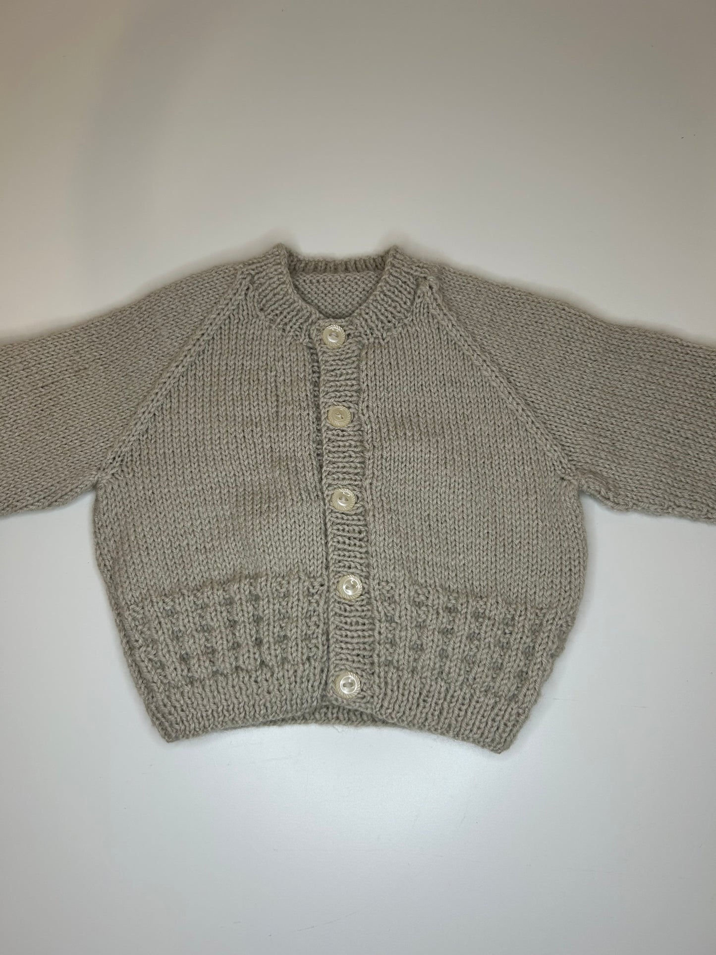 0-3 Months Personalised Hand Knitted Cardigan