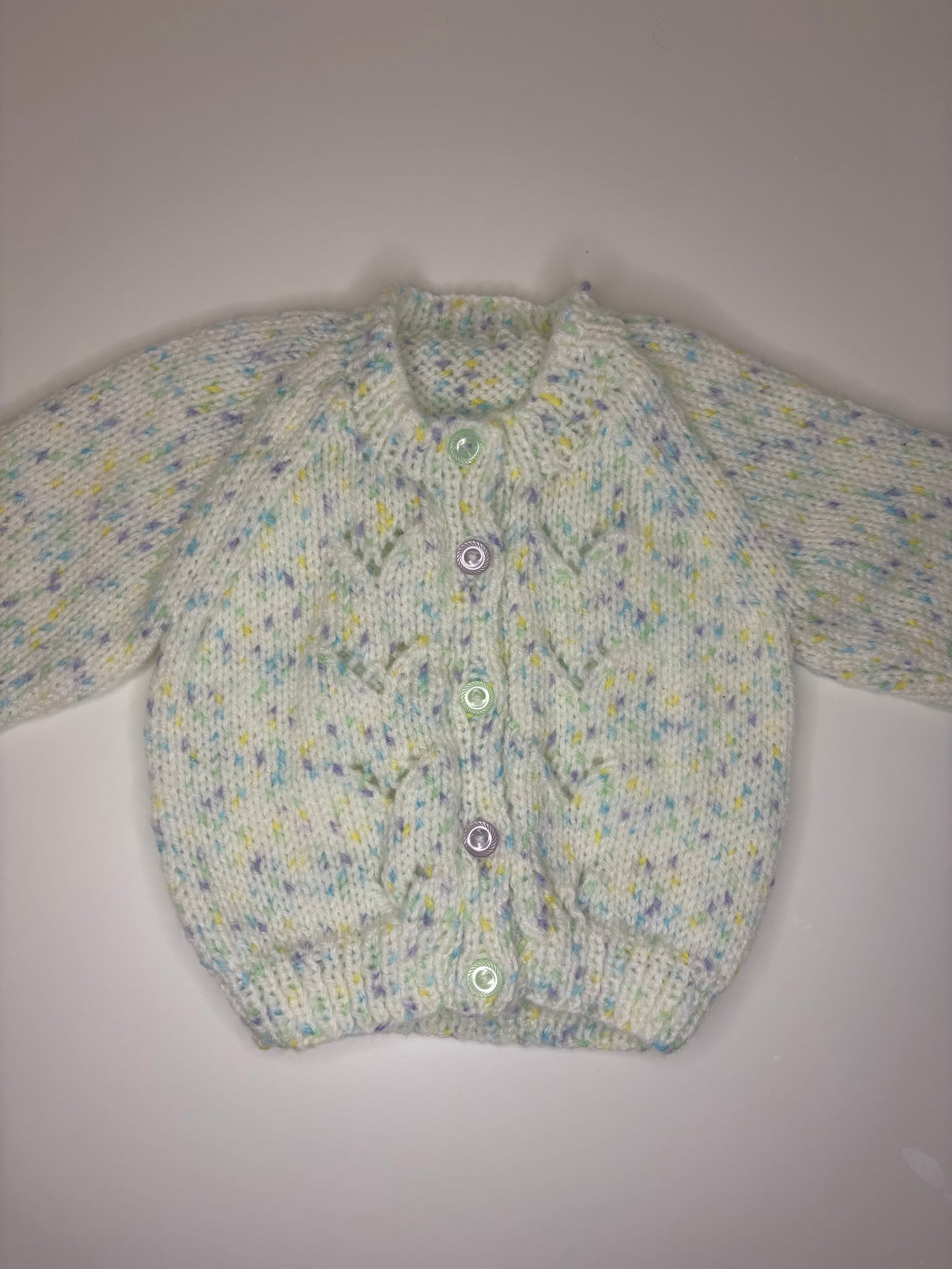 0-3 Months Personalised Hand Knitted Cardigan