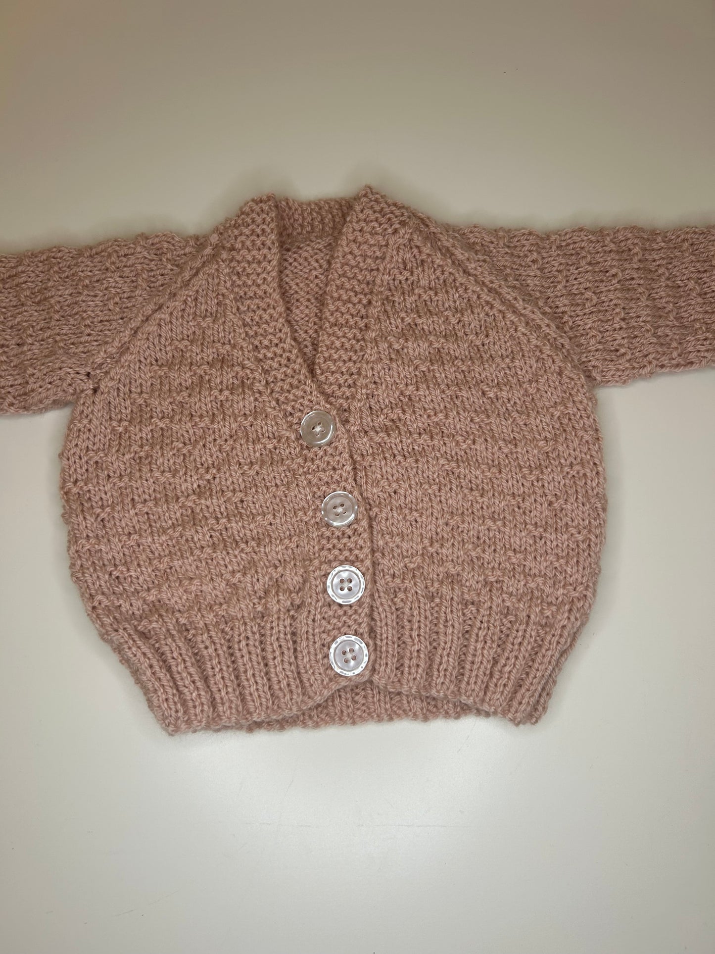 0-3 Months Personalised Hand Knitted Cardigan