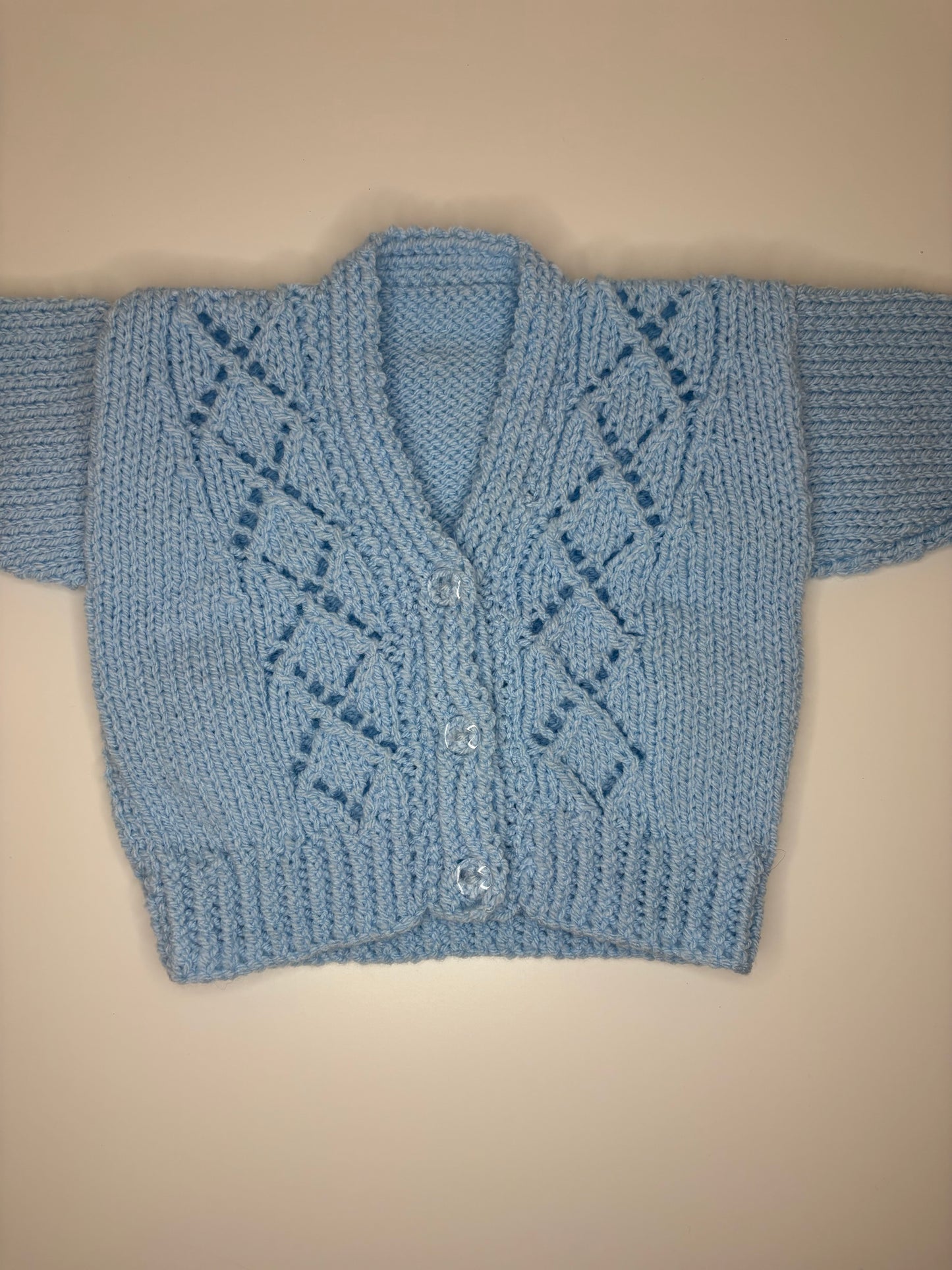 0-3 Months Personalised Hand Knitted Cardigan