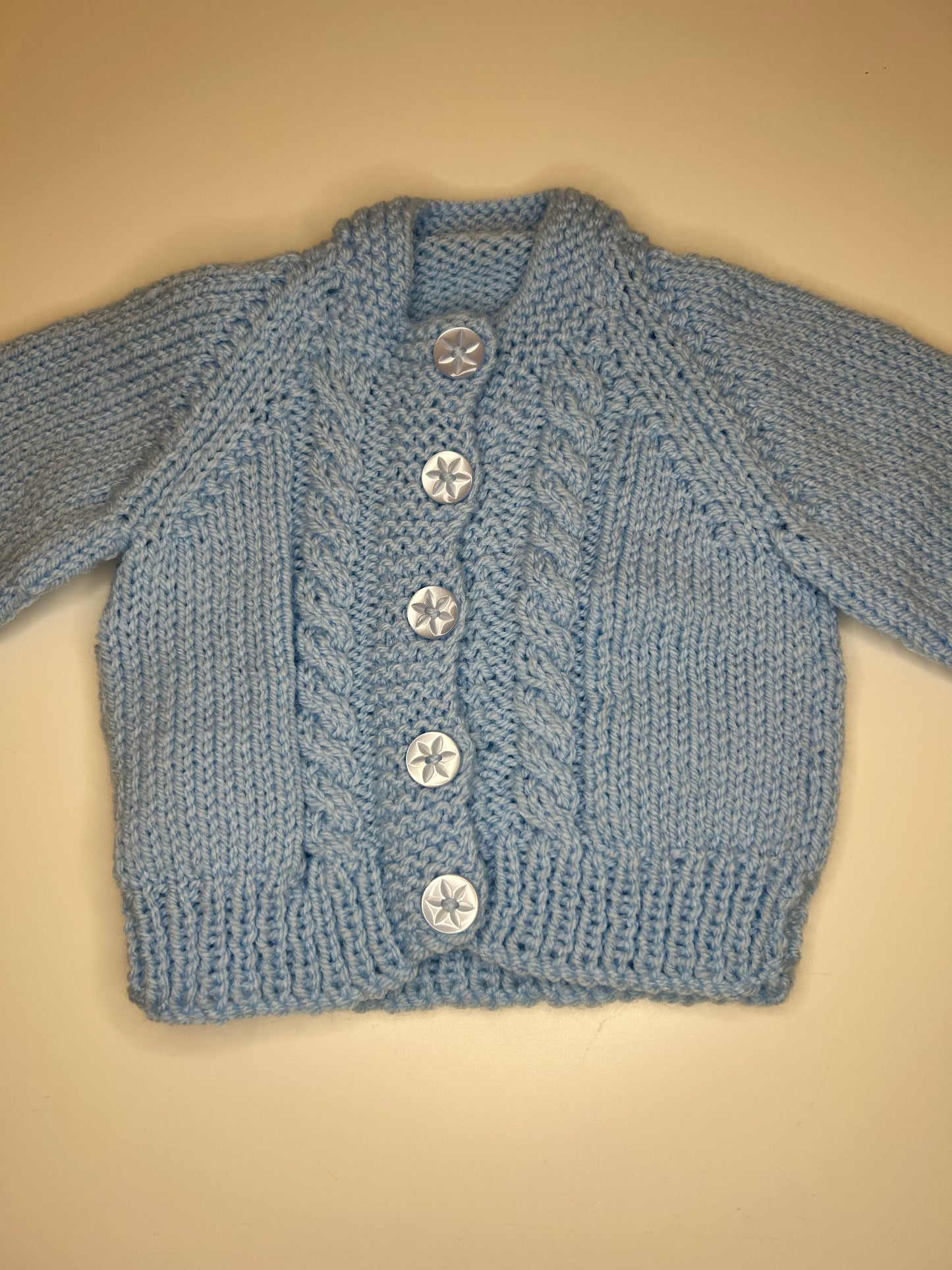 0-3 Months Personalised Hand Knitted Cardigan