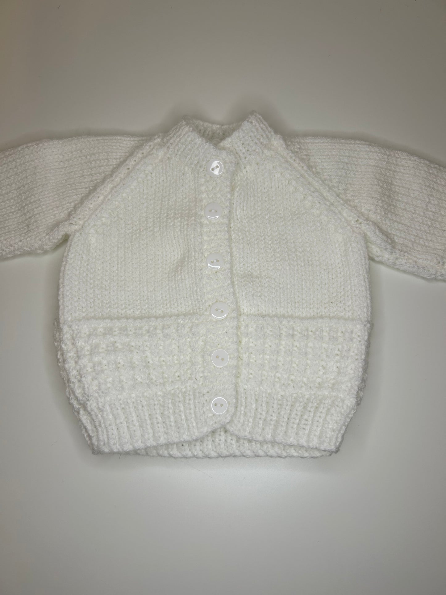 0-3 Months Personalised Hand Knitted Cardigan