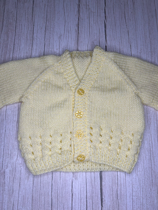 0-3 Months Personalised Hand Knitted Cardigan