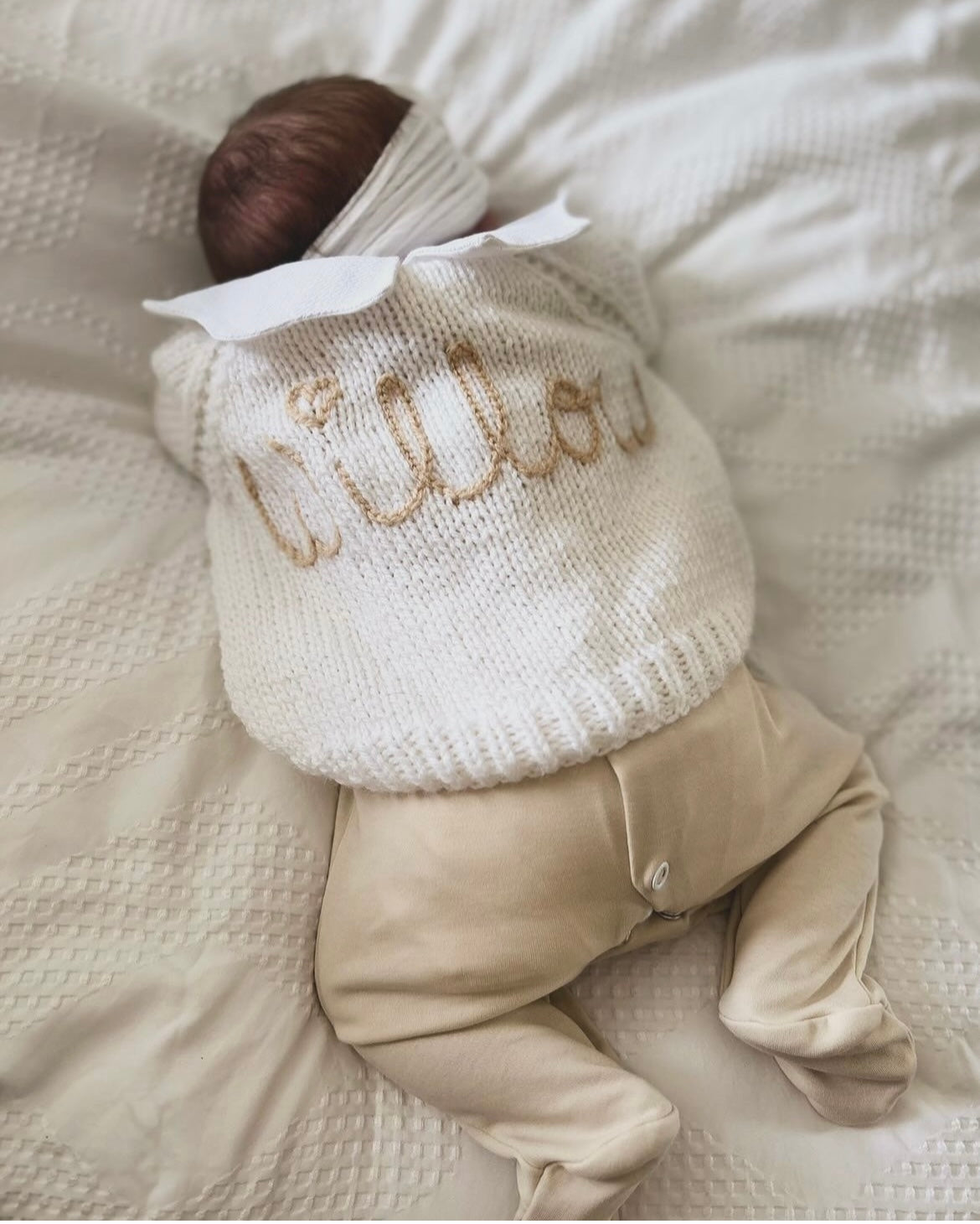 Premature Baby Personalised Hand Knitted Cardigan